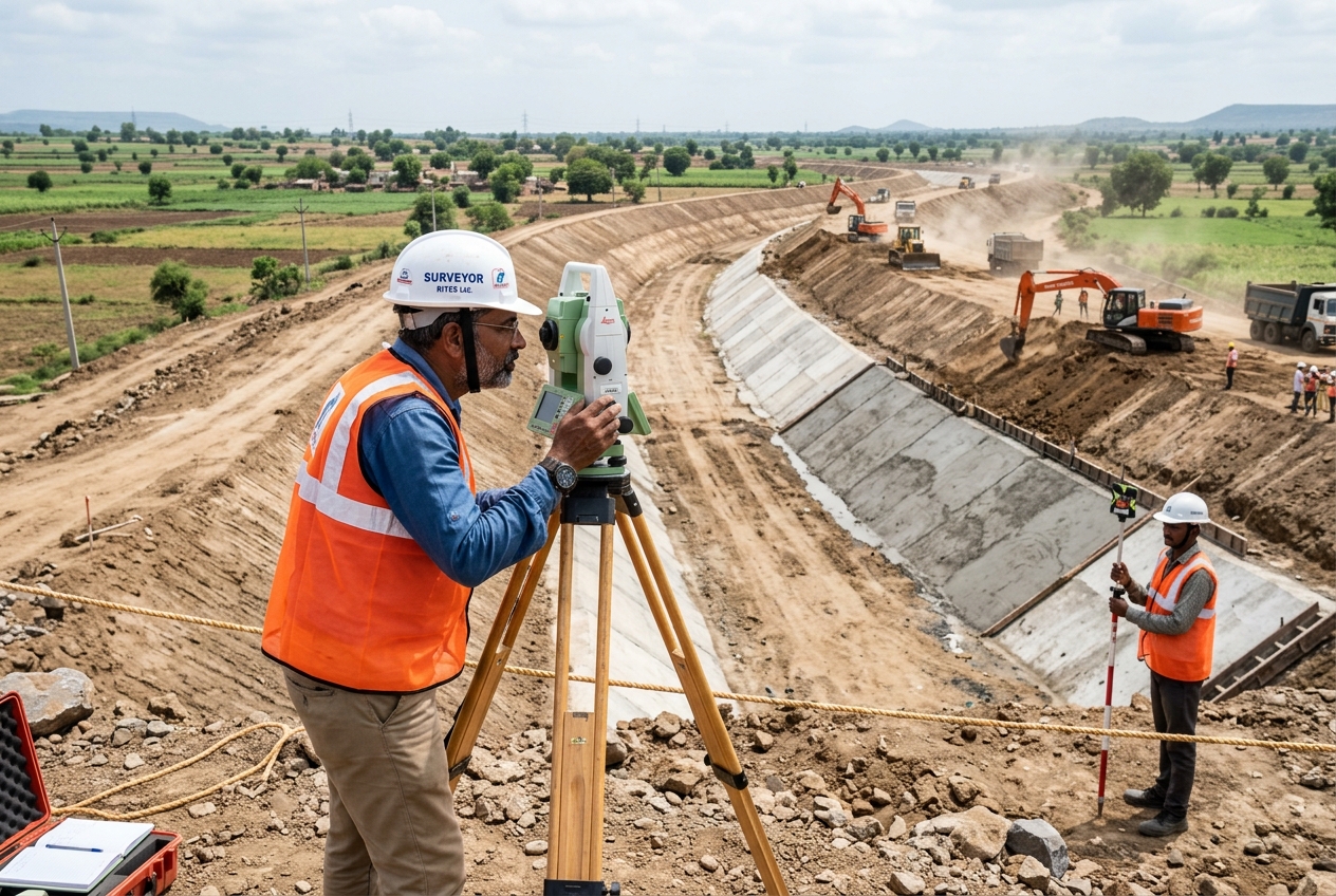 Irrigation Canal Alignment Cross-Sectional Profiling and Embankment Earthwork Survey