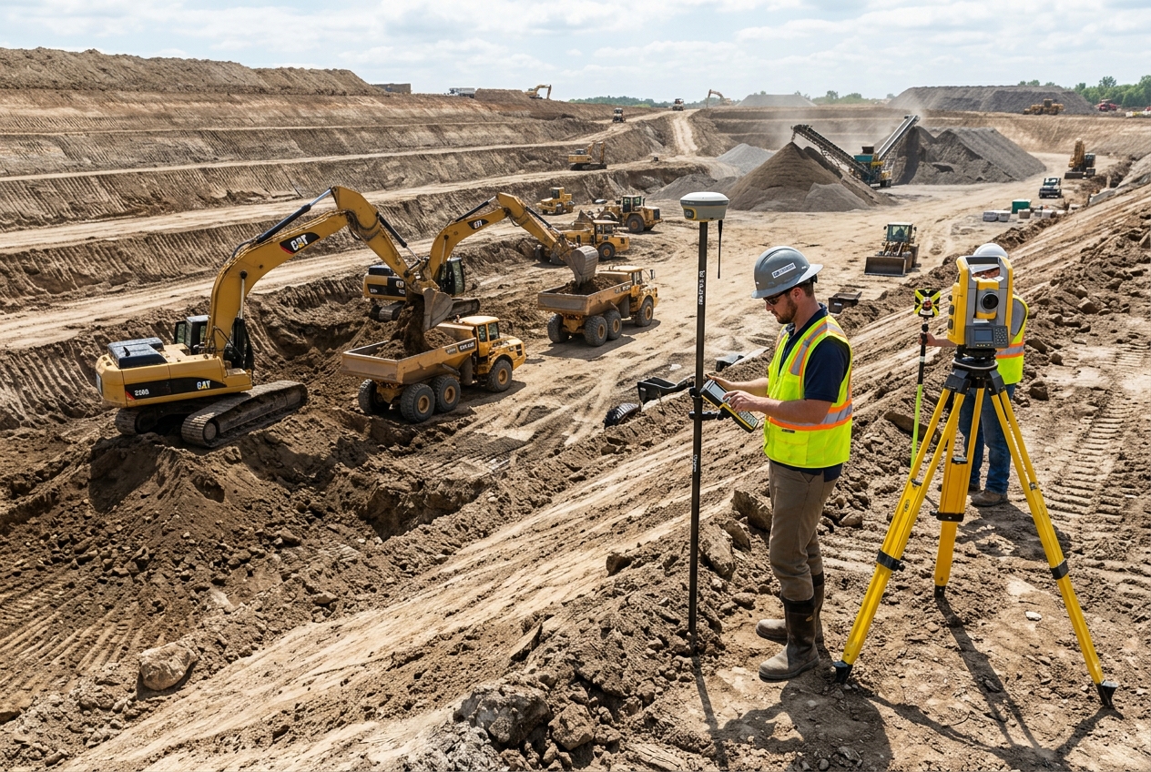 Earthwork Volume Excavation Cut and Fill 3D Digital Terrain Modeling Survey